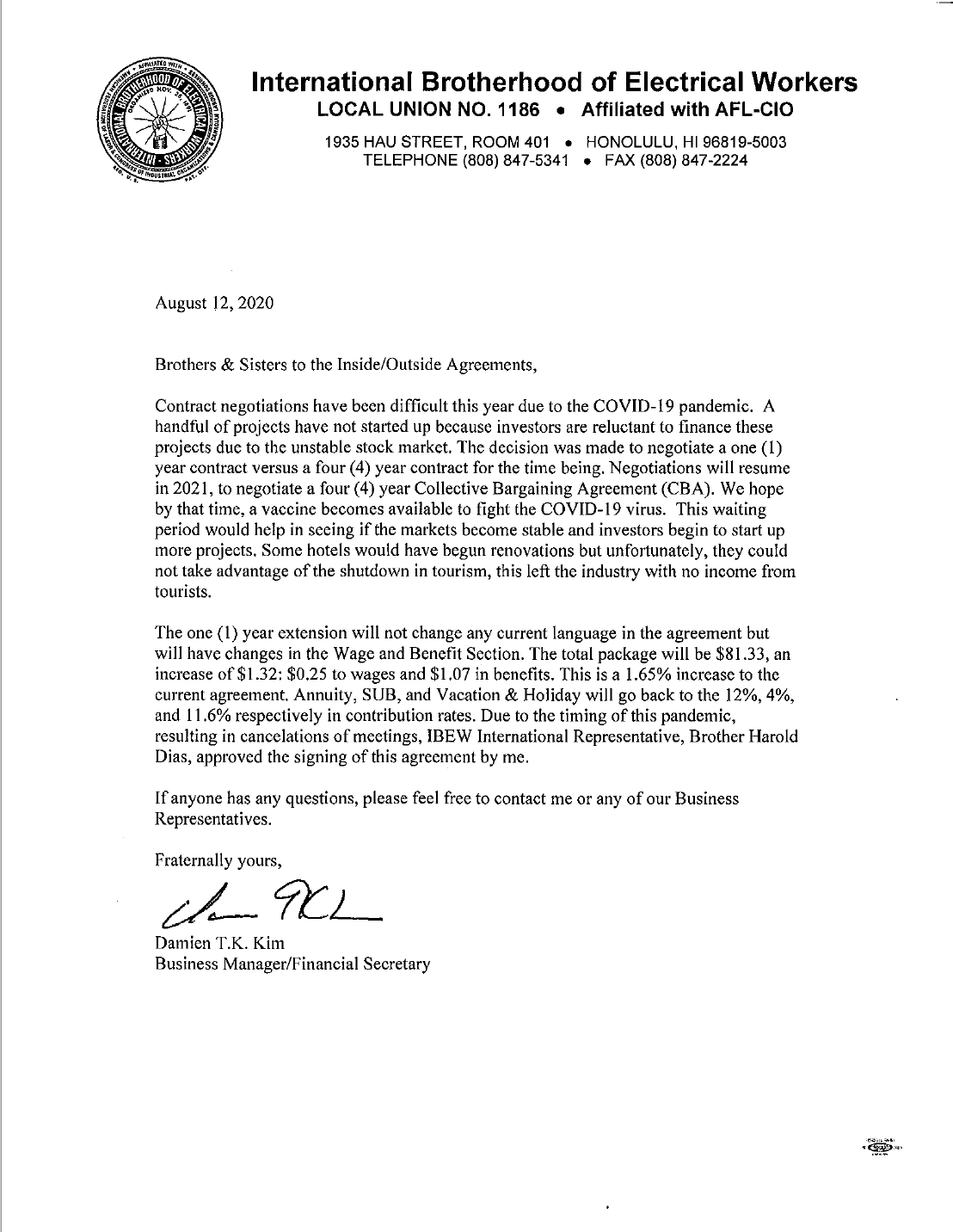 2020-2021 Inside/Outside Agreement update - IBEW 1186