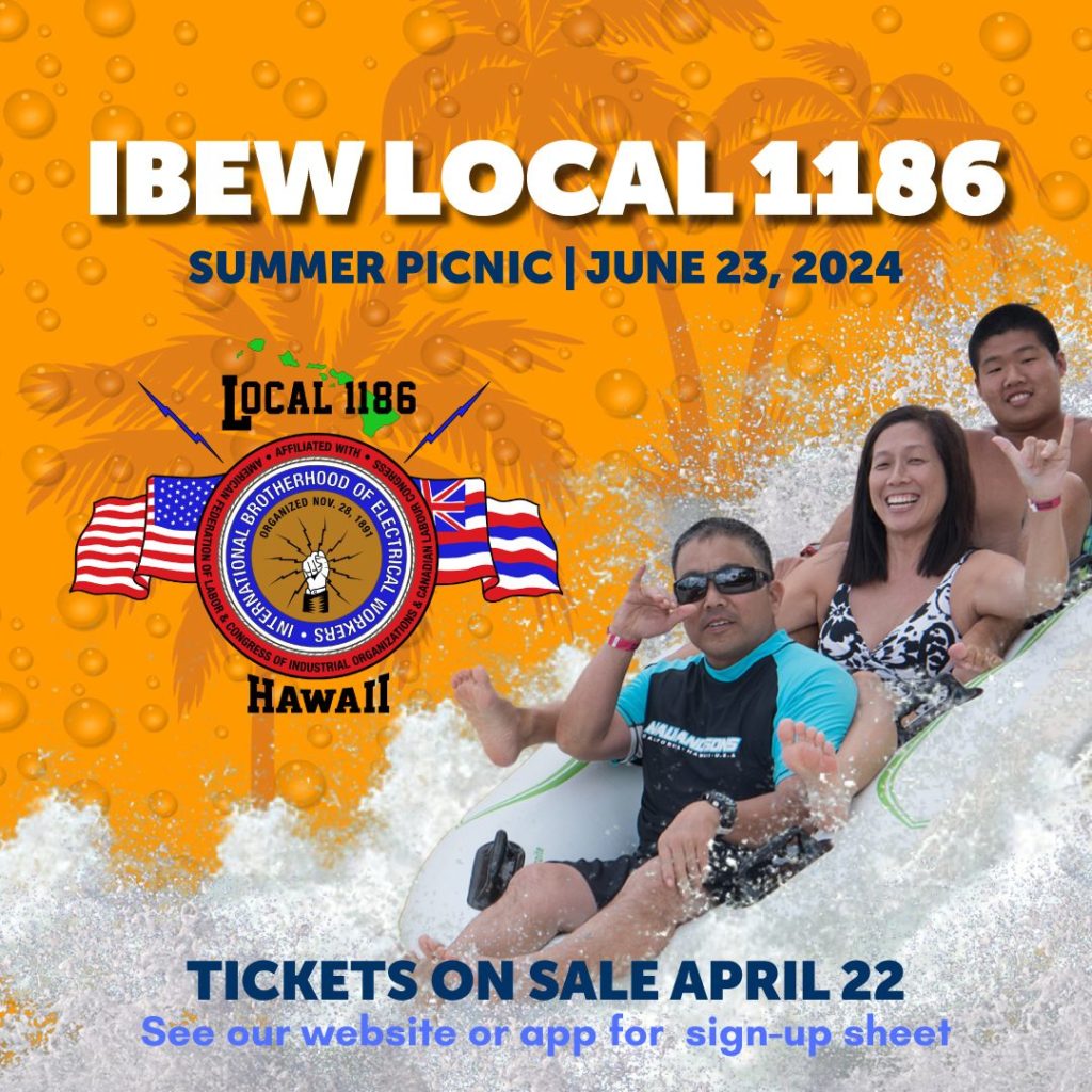Oahu Summer Picnic - Ticket sales information - IBEW 1186